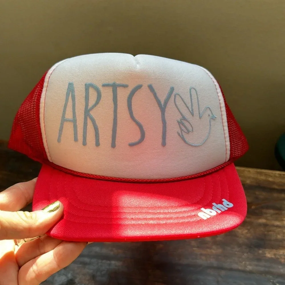 Artsy SnapBack hat from Laguna beach California museum of art  brand new red